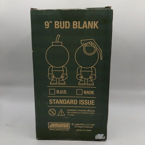 STANDARD ISSUE WHITE 9” B.U.D. BUD Blank Jamungo Vinyl Toy 2006 NIB RARE SEALED - Picture 3 of 8